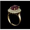 Image 4 : 7.86 ctw Ruby and Diamond Ring - 14KT Yellow Gold