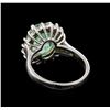 Image 3 : 4.66 ctw Emerald and Diamond Ring - 14KT White Gold