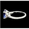 Image 3 : 1.77 ctw Tanzanite and Diamond Ring - Platinum