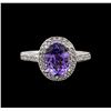 Image 2 : 14KT White Gold 2.36 ctw Tanzanite and Diamond Ring