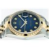 Image 2 : Rolex Two-Tone Diamond Blue Vignette and Sapphire DateJust Men's Watch