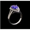 Image 4 : 3.46 ctw Tanzanite and Diamond Ring - 14KT White Gold