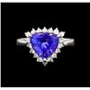 Image 2 : 14KT White Gold 2.76 ctw Tanzanite and Diamond Ring