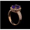 Image 4 : 3.31 ctw Tanzanite and Diamond Ring - 14KT Rose Gold