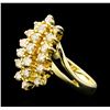 Image 1 : 1.00 ctw Diamond 3-Row Ring - 14KT Yellow Gold