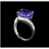 Image 4 : 14KT White Gold 5.13 ctw Tanzanite and Diamond Ring