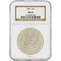 1887 MS63 NGC Morgan Silver Dollar