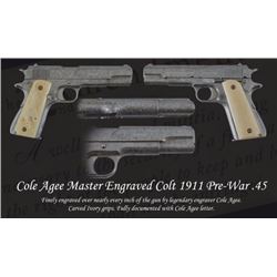 Cole Agee Master Engraved Colt 1911 Pre-War .45