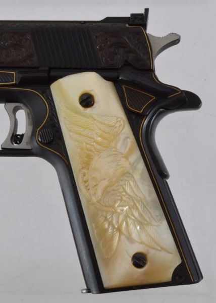 Gold Inlay Master Engraved Colt 1911 Matched Pair