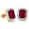 Image 1 : Genuine Ruby & Diamonds Carats Solid Gold Earrings