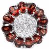 Image 1 : NATURAL GARNET & WHITE CZ 27 Cts Ring