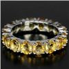 Image 1 : Natural Yellow Citrine Eternity Band Ring