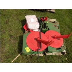 Qty 7 suitcase weights w/mount & misc