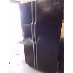 FRIGIDAIRE BLACK FRIDGE WITH WATER & ICE DISPENSER (NOT ABLE TO HOOK UP AND TEST) - FRIDGE WORKING