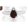 Image 2 : RING -  .8CT PEAR FACETED PERSIAN RED GARNET IN 925 STERLING SILVER SETTING - RETAIL ESTIMATE $300