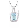Image 1 : NECKLACE - 1.2 CT OCTAGON FACETED BABY SWISS BLUE TOPAZ & DIAMOND IN 925 STERLING SILVER SETTING - R