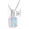 Image 2 : NECKLACE - 1.2 CT OCTAGON FACETED BABY SWISS BLUE TOPAZ & DIAMOND IN 925 STERLING SILVER SETTING - R