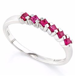 *** FEATURE ITEM - RING - IRRESISTIBLE ! 4/5 CARAT (6 PCS) RED SAPPHIRE (VS) IN 9KT SOLID GOLD SETTI