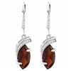 Image 1 : EARRINGS - 3.51 CTW MARQUIS FACETED GARNET & 2 GENUINE DIAMONDS IN 925 STERLING SILVER SETTING - RET
