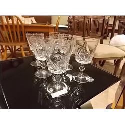 PIN WHEEL CRYSTAL WINE GLASSES - 6 TTL