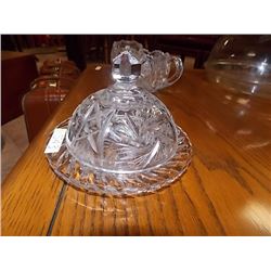 PIN WHEEL CRYSTAL COVERED DISH - BUTTER OR CHEESE