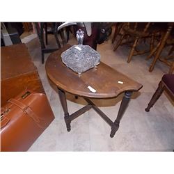 WOOD HALF MOON TABLE