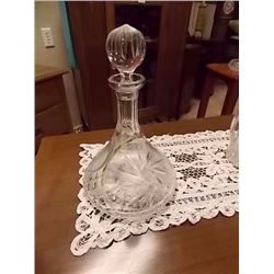 PIN WHEEL CRYSTAL DECANTER WITH STOPPER