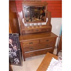 ART NOUVEAU SATIN WALNUT DRESSING CHEST