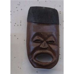 HAND CRAFTED CARVED WOOD MASK - singing