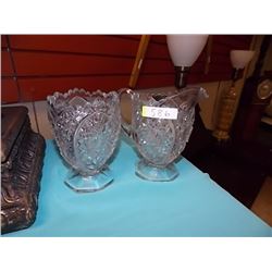 CRYSTAL CREAM & SUGAR  - as-is