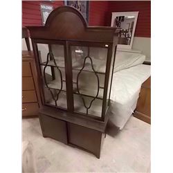 VINTAGE CHINA CABINET - 80" TALL - GLASS 2 CRACKS