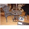 Image 1 : WROUGHT IRON PATIO BISTRO TABLE & 1 CHAIR