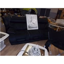 LIKE NEW BLACK RECLINING SOFA NO CORD
