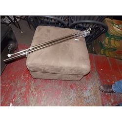 BROWN MICROFIBRE OTTOMAN