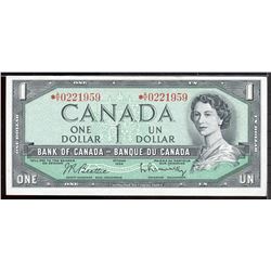 1954 $1 Bc-37bA #*A/Y0221959, in average grade.