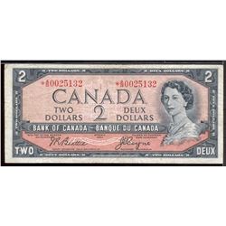 1954 $2 Bc-38aA #*A/B0025132, in average grade.