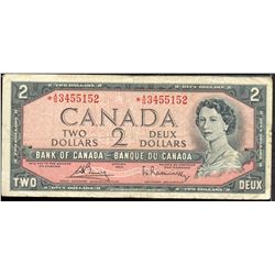 1954 $2 Bc-38cA #*A/G3455152, in average grade.
