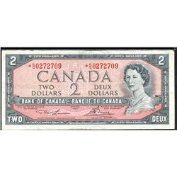 1954 $2 Bc-38dA #*K/G0272709, in average grade.