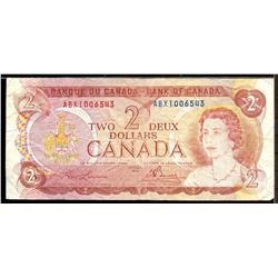 1974 $2 Bc-47aA-i #ABX1006543, in average grade.