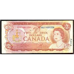 1974 $2 Bc-47bA #ABX1405258, in average grade.