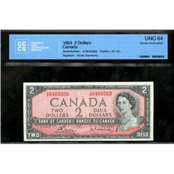 1954 $2 BC-38c #JG6460569 CCCS UNC64.