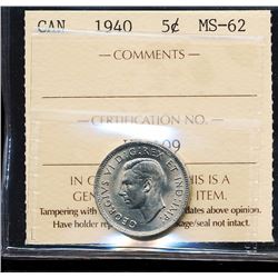 1940 5¢ ICCS MS62.