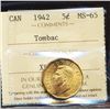 Image 1 : 1942 5¢ Tombac ICCS MS65.