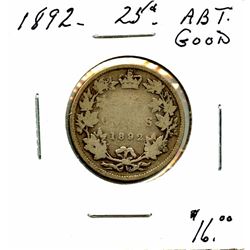 1892 25¢ About G