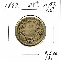 1899 25¢ About VG