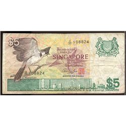 Singapore; 1976 5$ #A/29 108824, P10, Fine for grade.