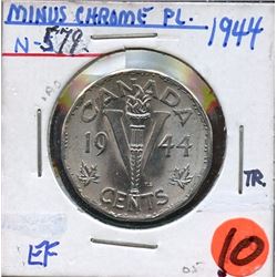 1944 5¢ minus chrome PL., EF for grade.