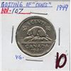 Image 1 : 1949 5¢ gosting of «cents», VG for grade.