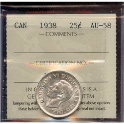 1938 25¢, ICCS AU-58.