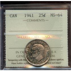 1941 25¢, ICCS MS-64.